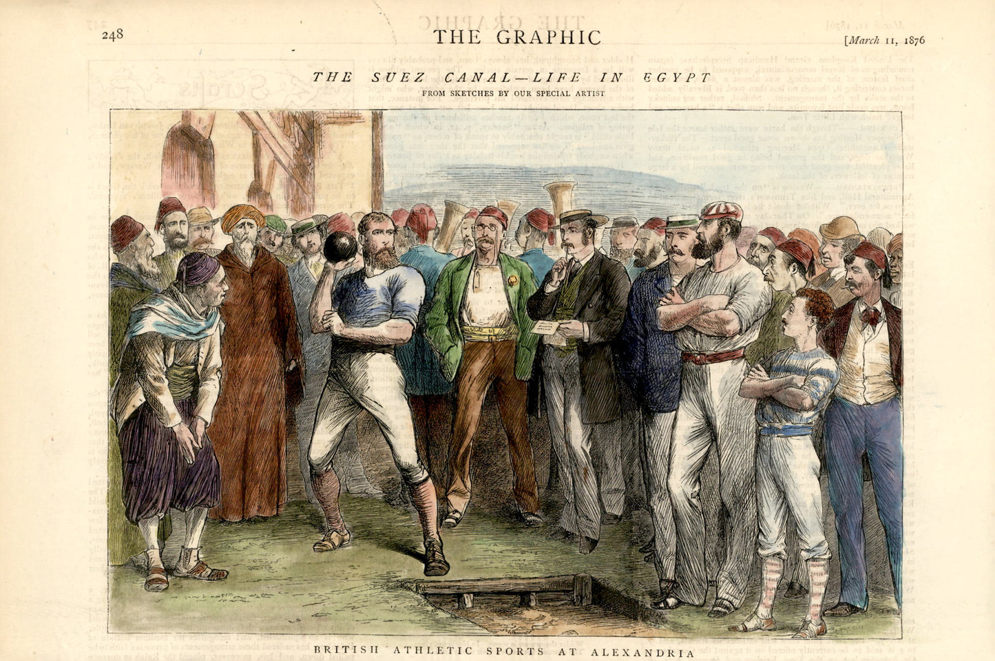 Shot Put Competition in Egypt - 1876