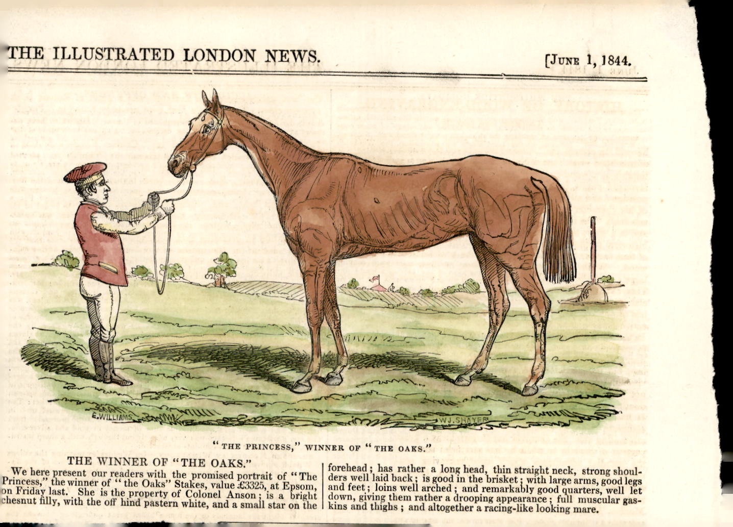 Horse Racing - The Winner of the Oaks - 1844