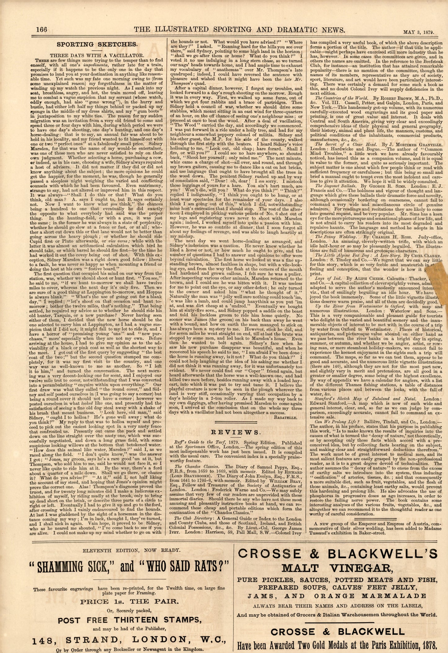 The Ruling Passion: A Fox with a Duck — The Illustrated Sporting & Dramatic News, 3 May 1879