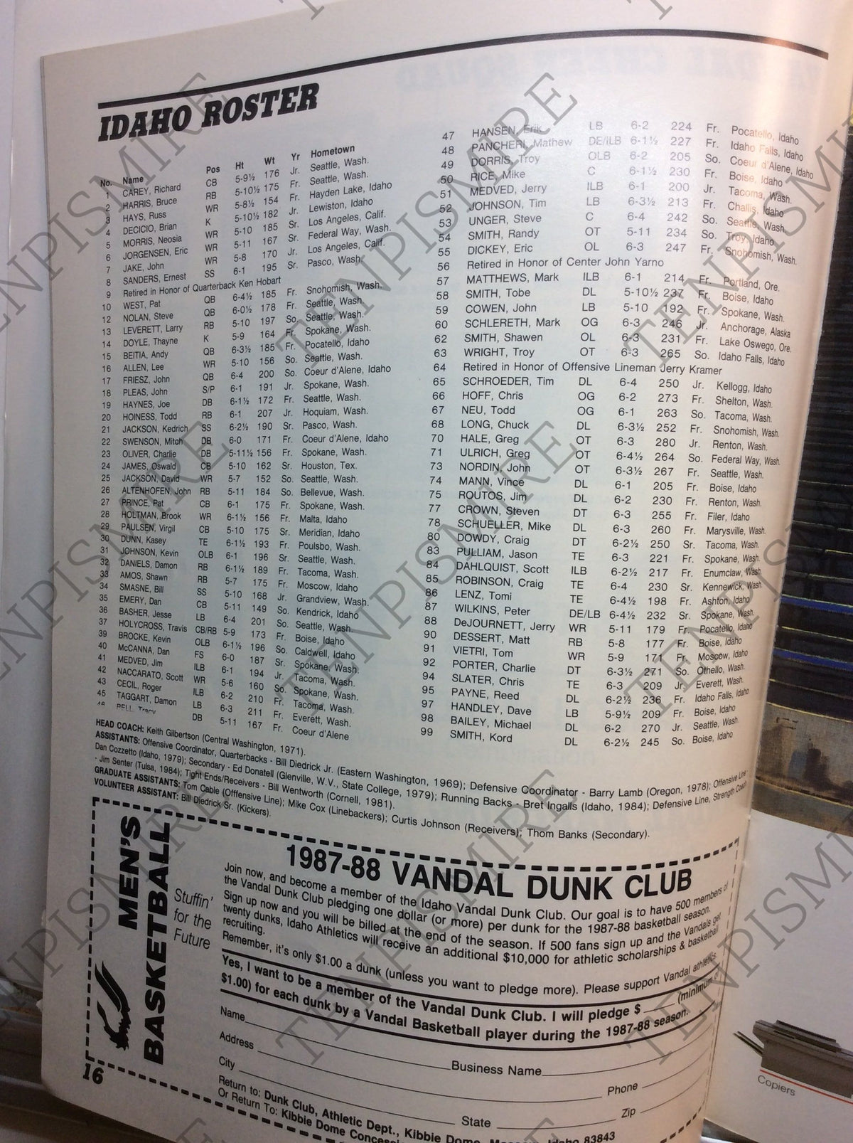 Idaho Football Programs