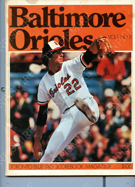 1977 Toronto Blue Jays Scorebook Magazine vs Baltimore Orioles