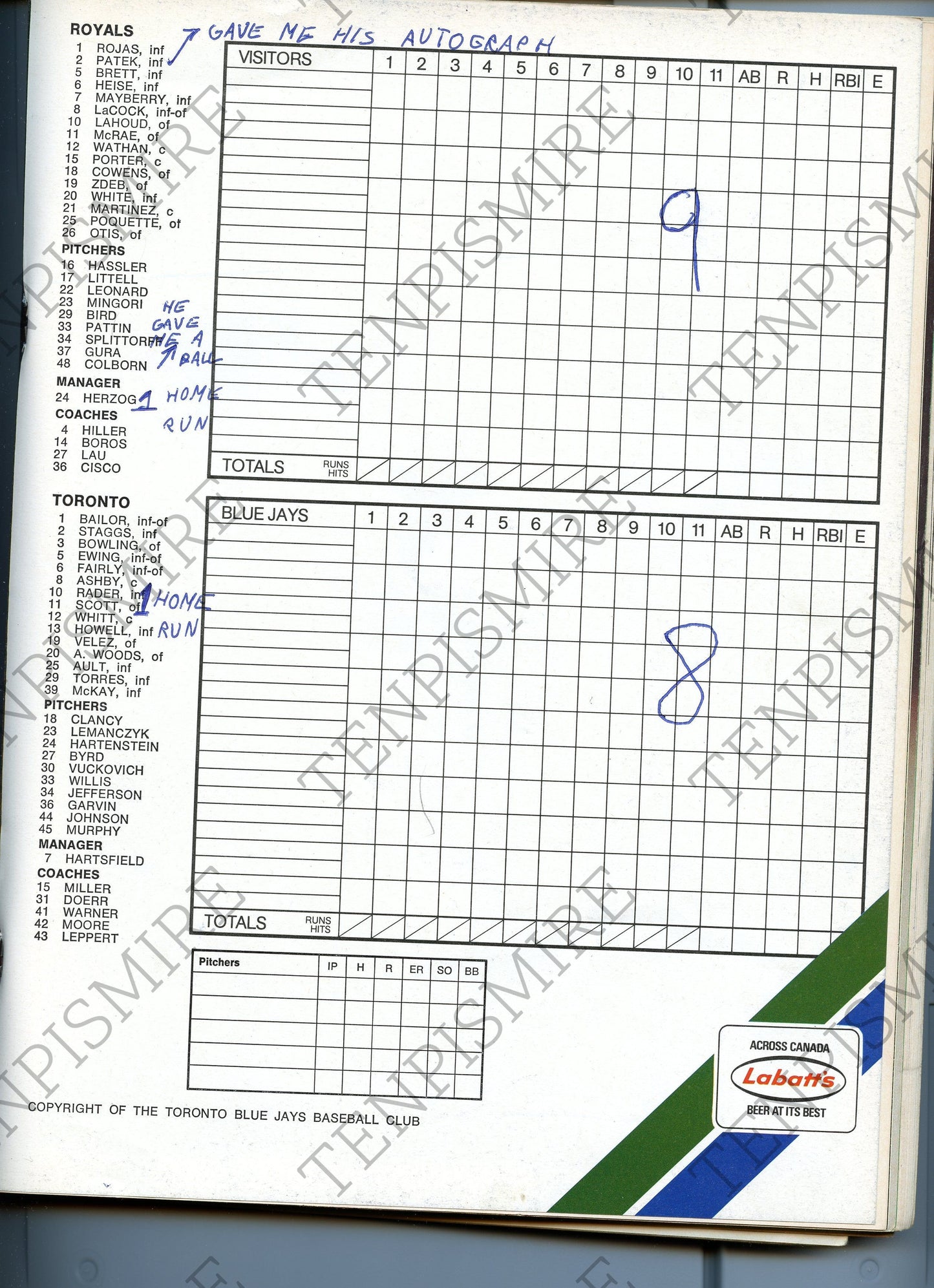 1977 Toronto Blue Jays Scorebook Magazine - Vol. 1, No. 10 vs Kansas City Royals