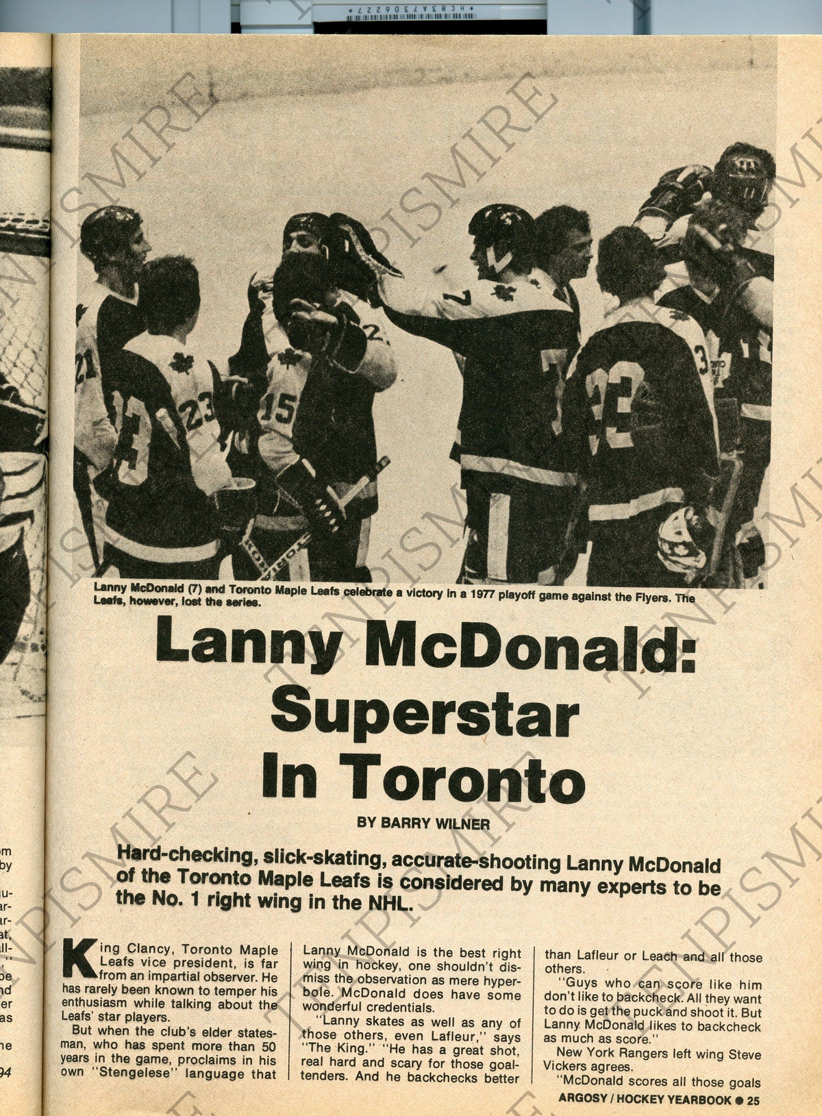 Argosy Hockey Magazine Yearbook 1977-78