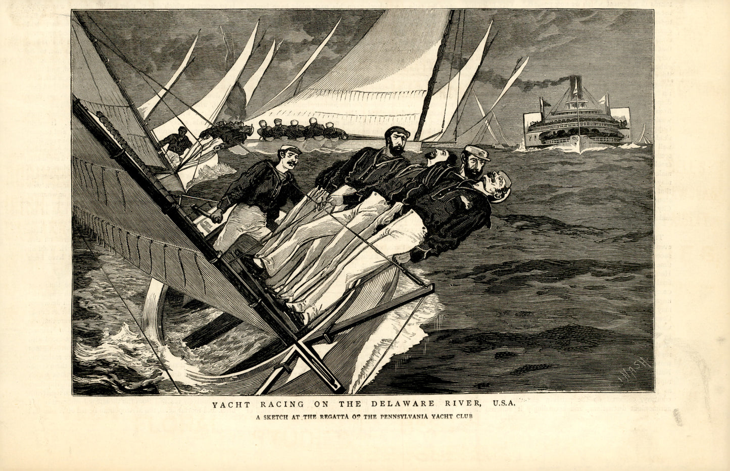 Yacht Racing on the Delaware River, USA — Joseph Nash, The Graphic, 18 August 1883