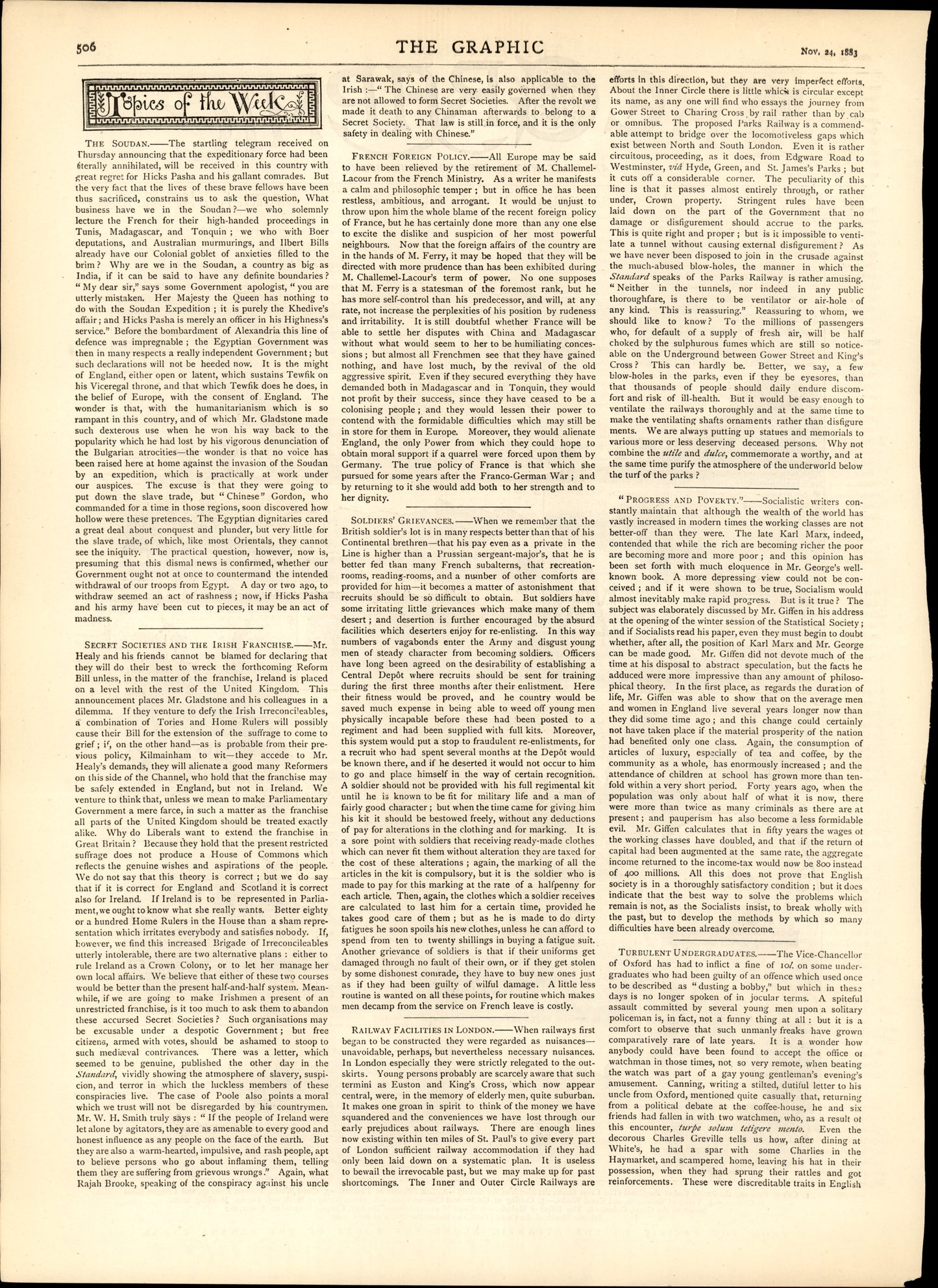 The Panama Canal and Railway: De Lesseps' Grand Endeavour — The Graphic, 24 November 1883
