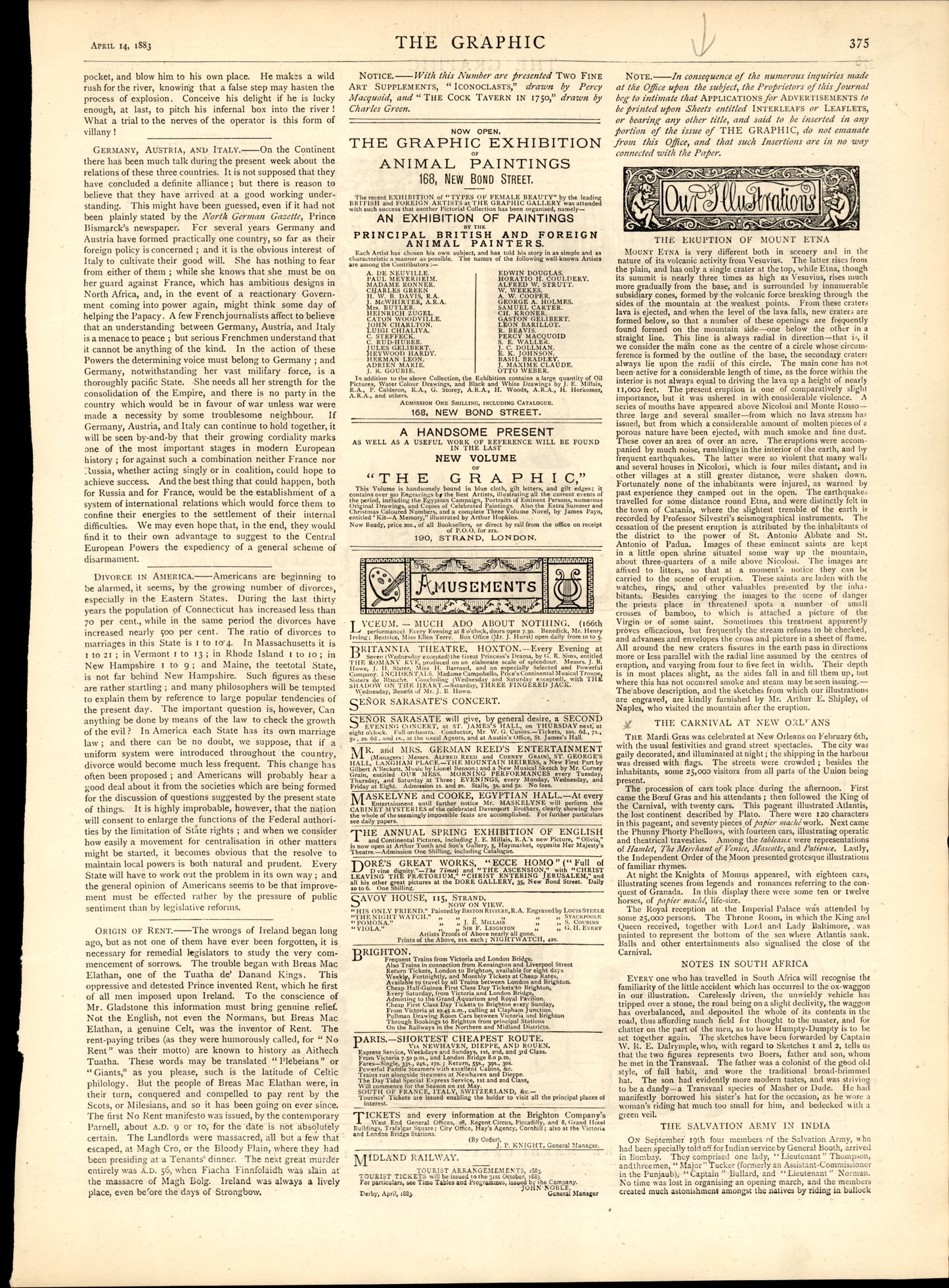 Carnival of the Mardi-Gras at New Orleans — The Graphic, 14 March 1883
