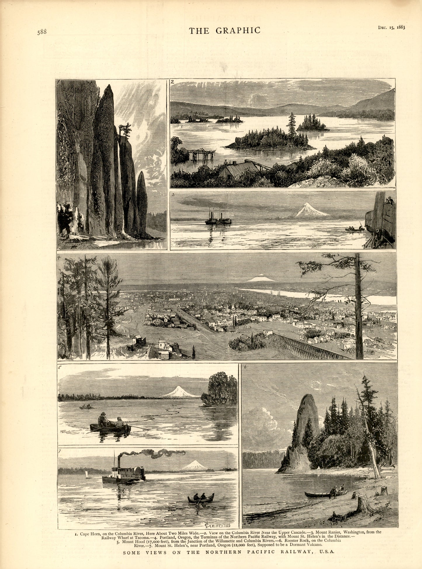 Views on the Northern Pacific Railway, U.S.A. — The Graphic, 15 December 1883