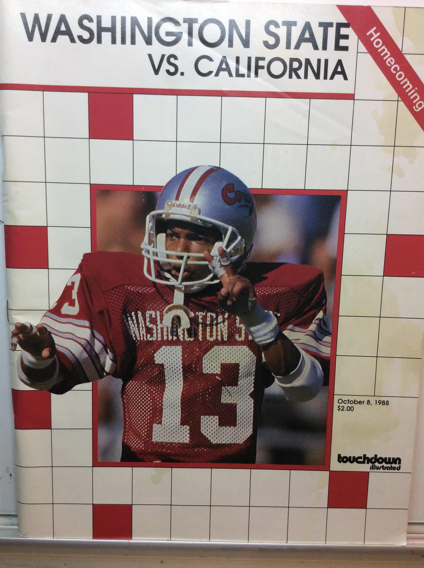 football Magazine - Washington State vs California  1988