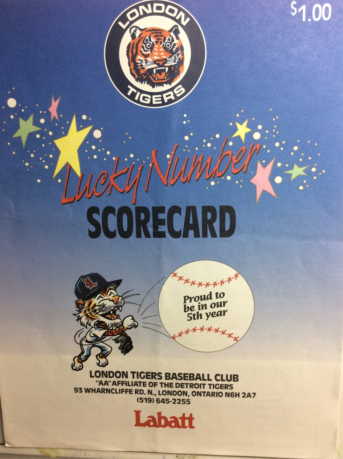 London Tigers Programs and Eastern League Media Guide 1993