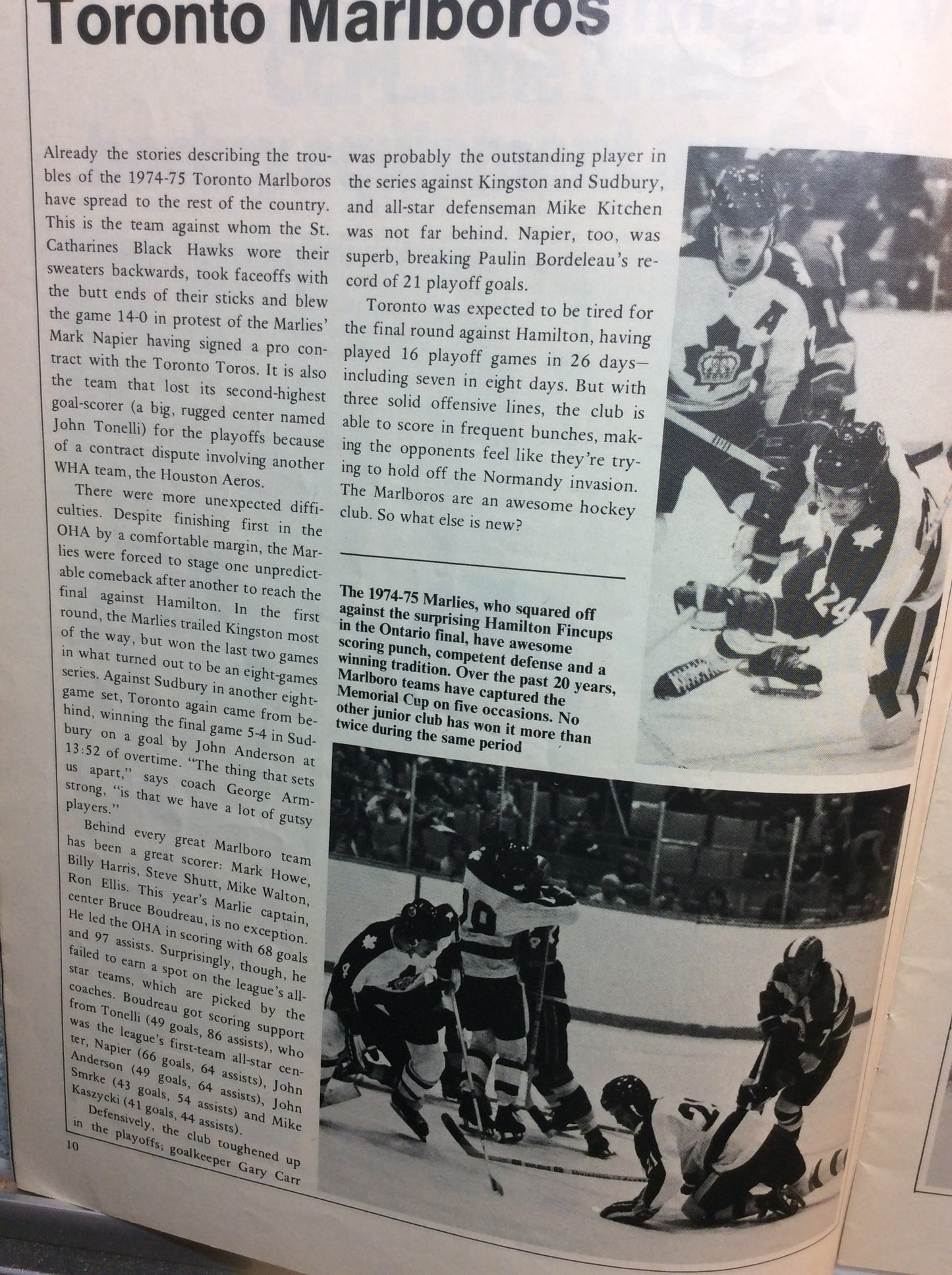 Autographed 1975 Memorial Cup Program