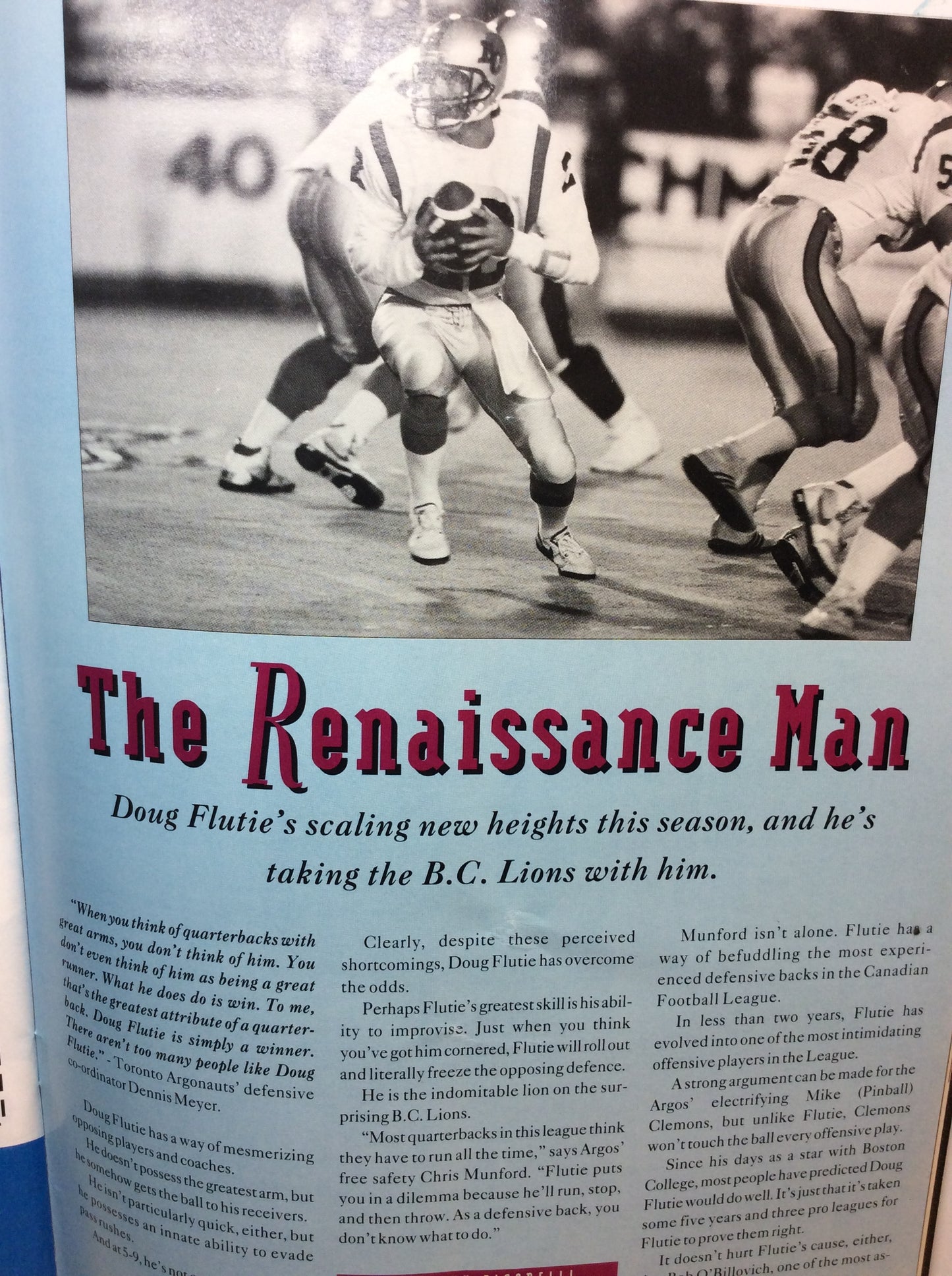 CFL Illustrated Magazine 1991