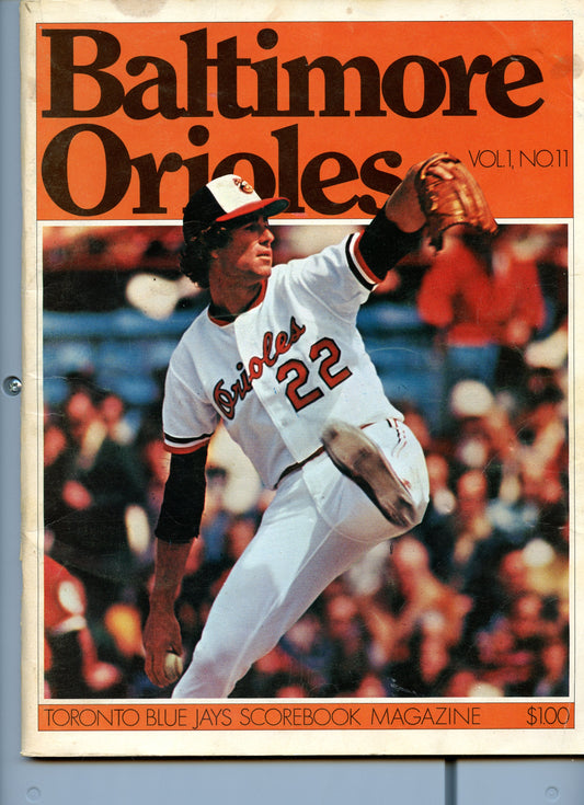 1977 Toronto Blue Jays Scorebook Magazine vs Baltimore Orioles