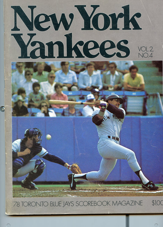 1978 Toronto Blue Jays Program vs New York Yankees Vol.2, No. 4