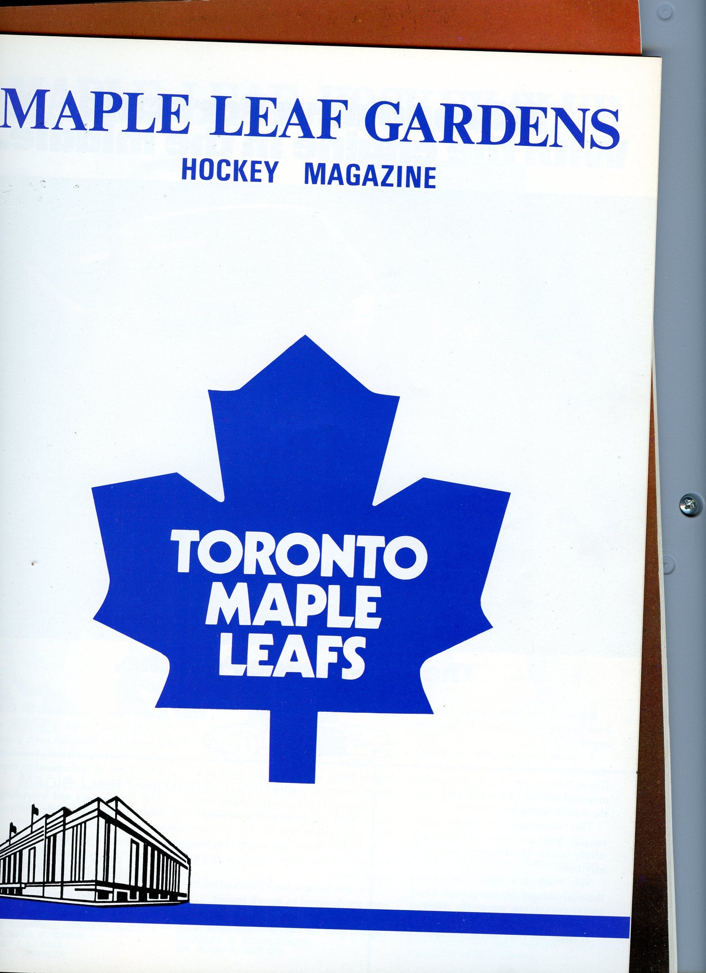 Toronto Maple Leaf Gardens magazine 1971-72 season