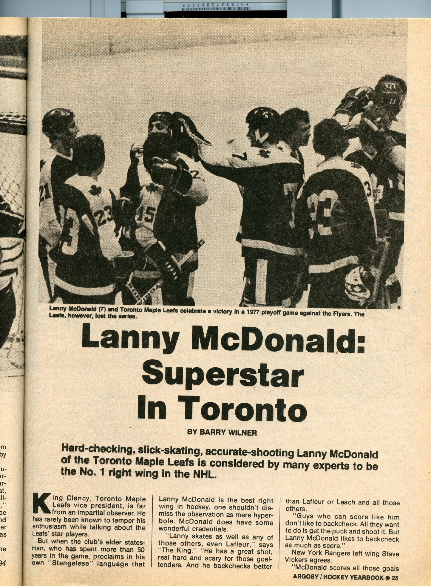 Argosy Hockey Magazine Yearbook 1977-78