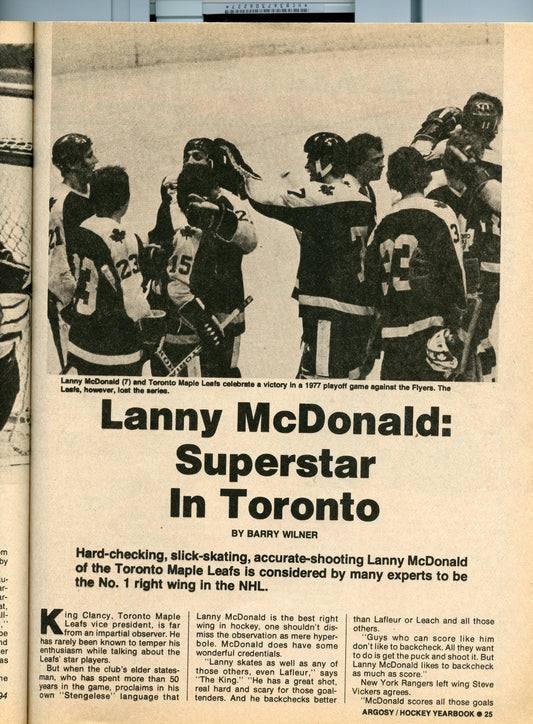 Argosy Hockey Magazine Yearbook 1977-78