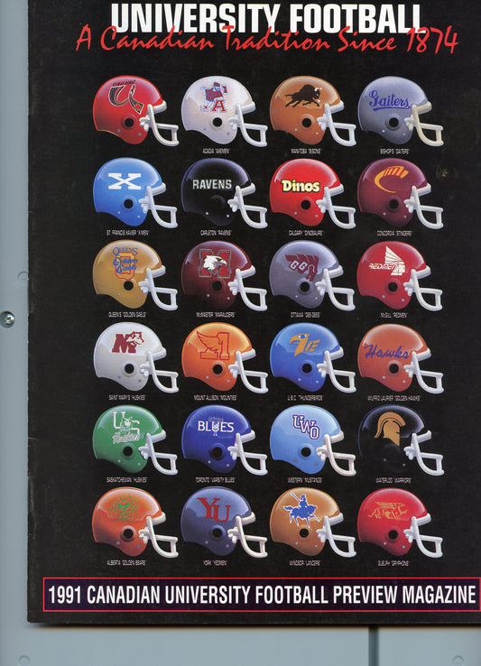 Canadian University Football Programs 1991